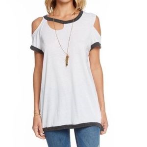 Chaser deconstructed blocked jersey tee